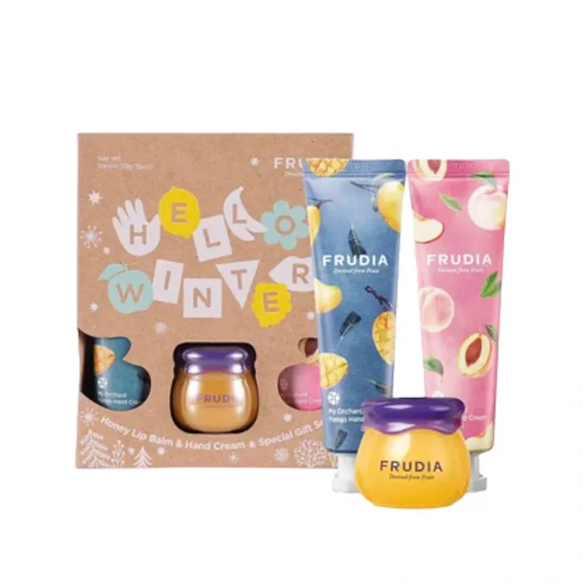 FRUDIA - Hello Winter Honey Lip Balm & Hand Cream Special Gift Set